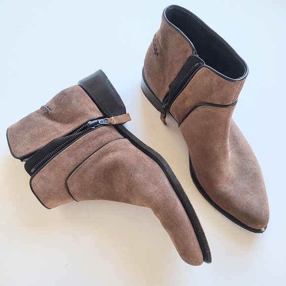 Rag & Bone 'Aston' Taupe Brown Suede Ankle Booties EU Size 40 - Picture 3 of 12